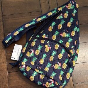 Vera Bradley Navy Pineapple Sling Bag
